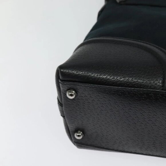 GUCCI Web Sherry Line GG Canvas Shoulder Bag Black Red Green Auth 126871 - Picture 3 of 16